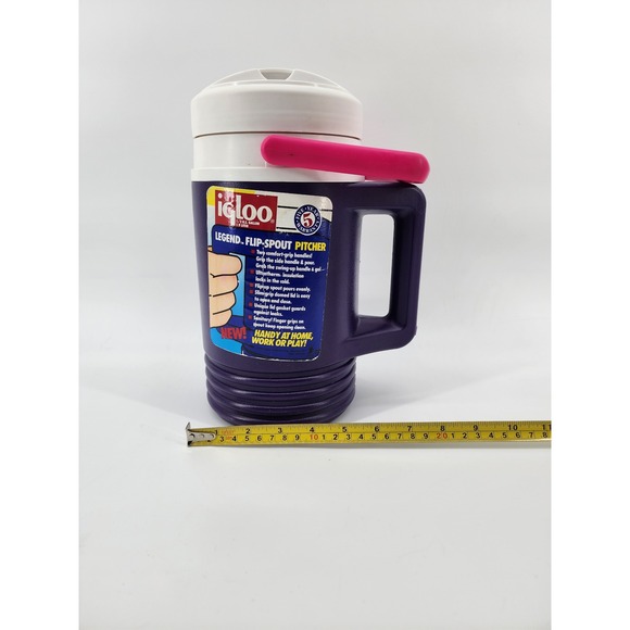 Igloo Vintage‎ Legend Flip Spout Pitcher 1/2 Gallon 1.9 Liter Purple Pink Handle - Picture 4 of 7